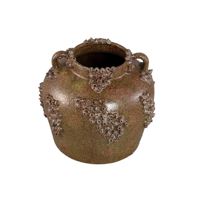 Deisy Green Ceramic Jar With Handles Rough Coral L PTMD