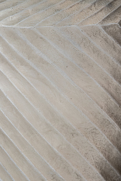 Pot Nikol Beige GRC Wave Patroon Rond Hoog Set van 3 PTMD