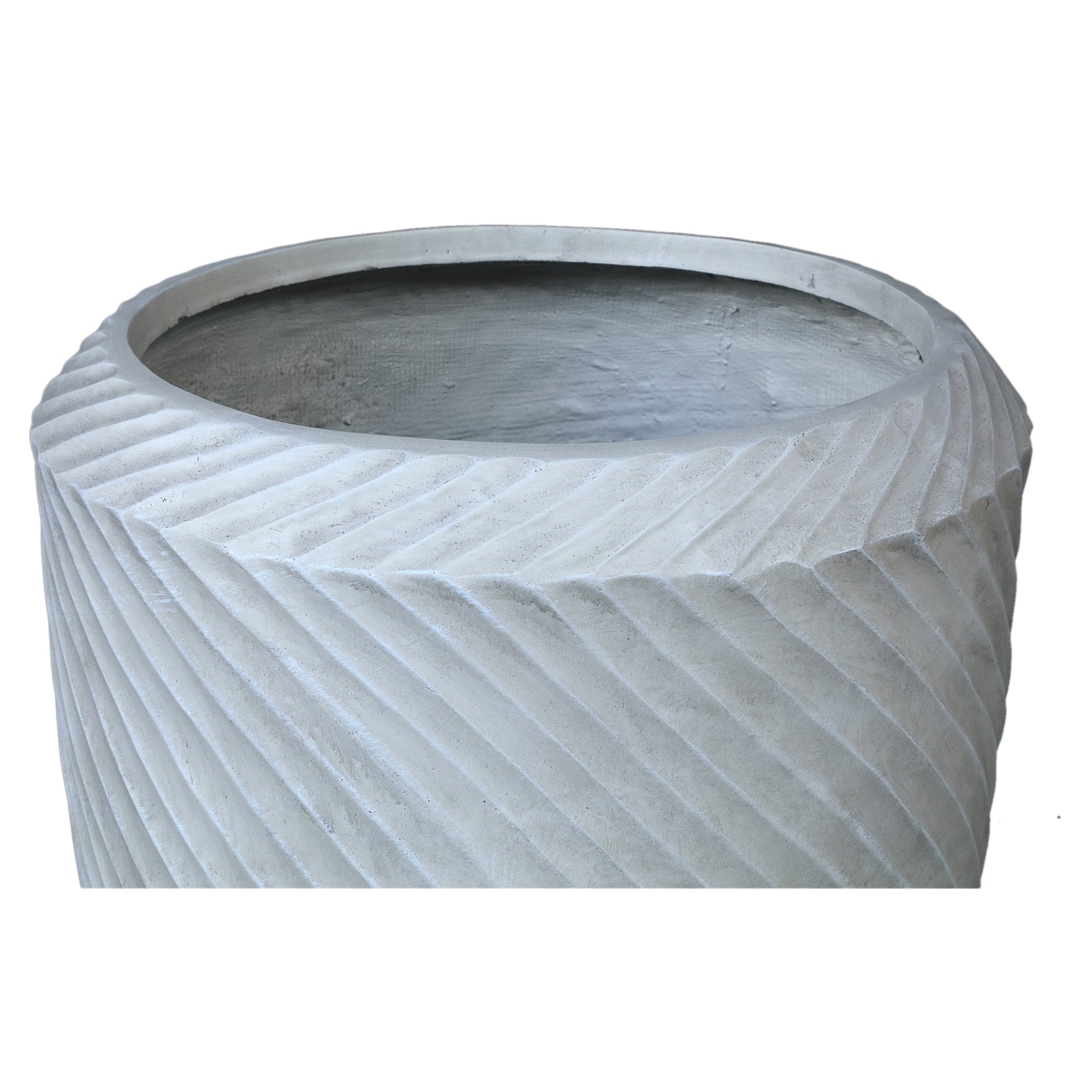 Pot Nikol Beige GRC Wave Patroon Rond Hoog Set van 3 PTMD