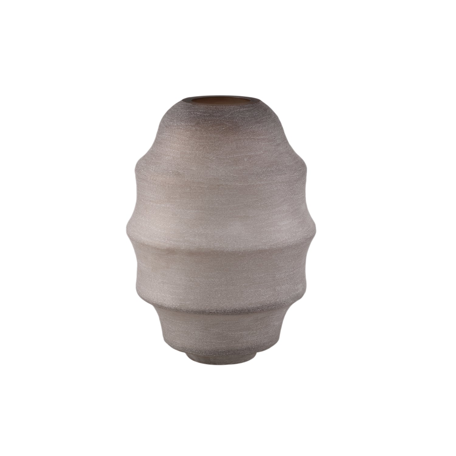 Elladie Beige Round Glass Layered Vase High PTMD