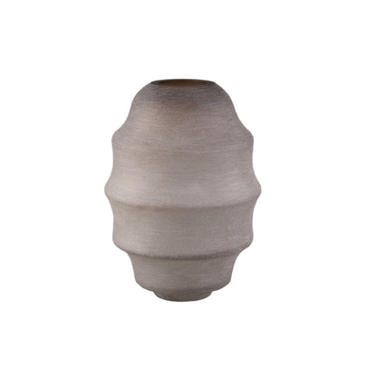 Elladie Beige Round Glass Layered Vase High PTMD