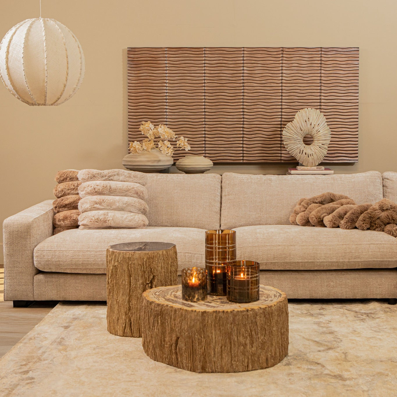 Seline Bronze MDF Wavy Stripe Layer Wall Panel L PTMD