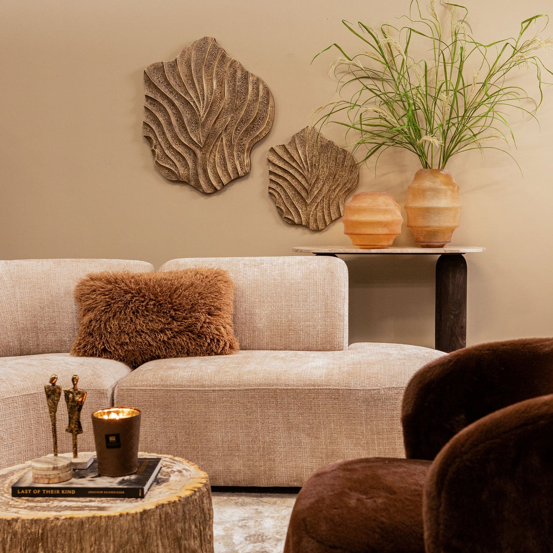 Wandpaneel Abbie Beige MDF Wavy Organisch Small PTMD