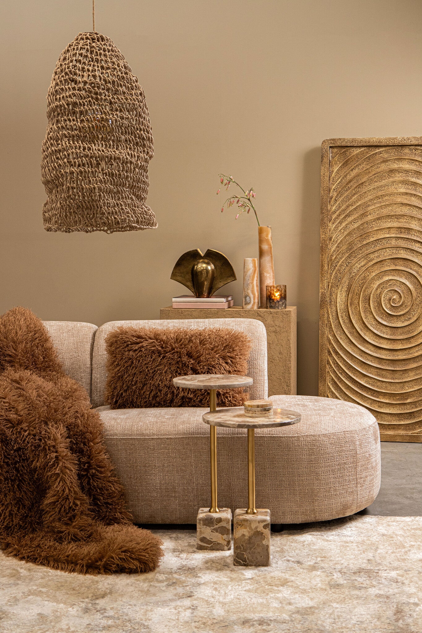 Hanglamp Dayo Naturel Papier Touw Open Rond PTMD