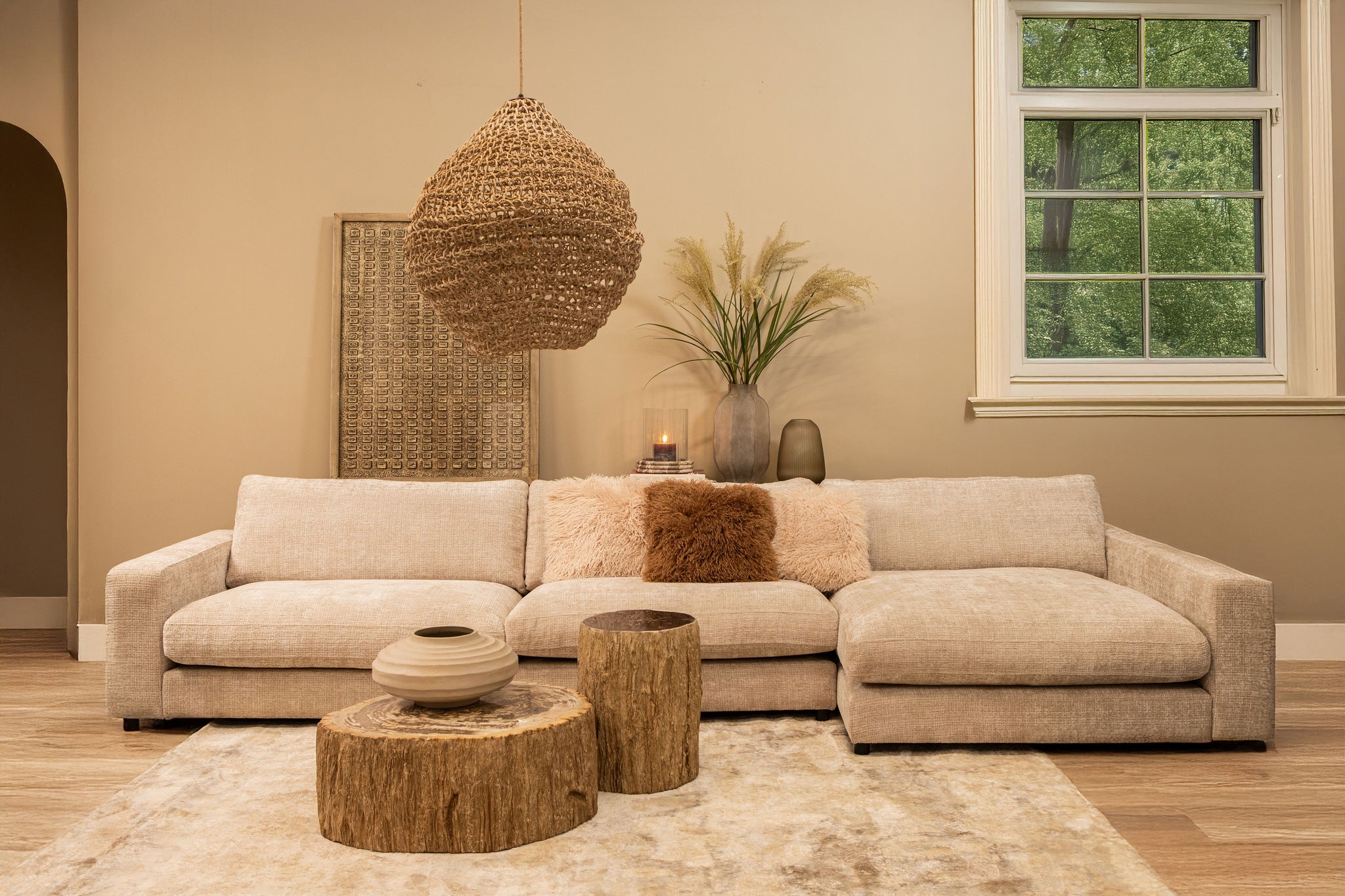 Hanglamp Dayo Naturel Papier Touw Closed Ball Small PTMD