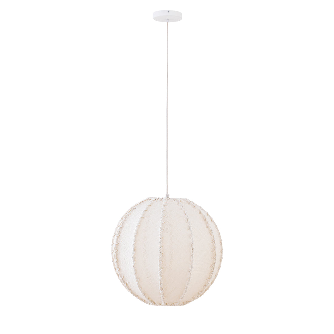 Hanglamp Myka Creme Jute Hanging Bolvorm Small PTMD