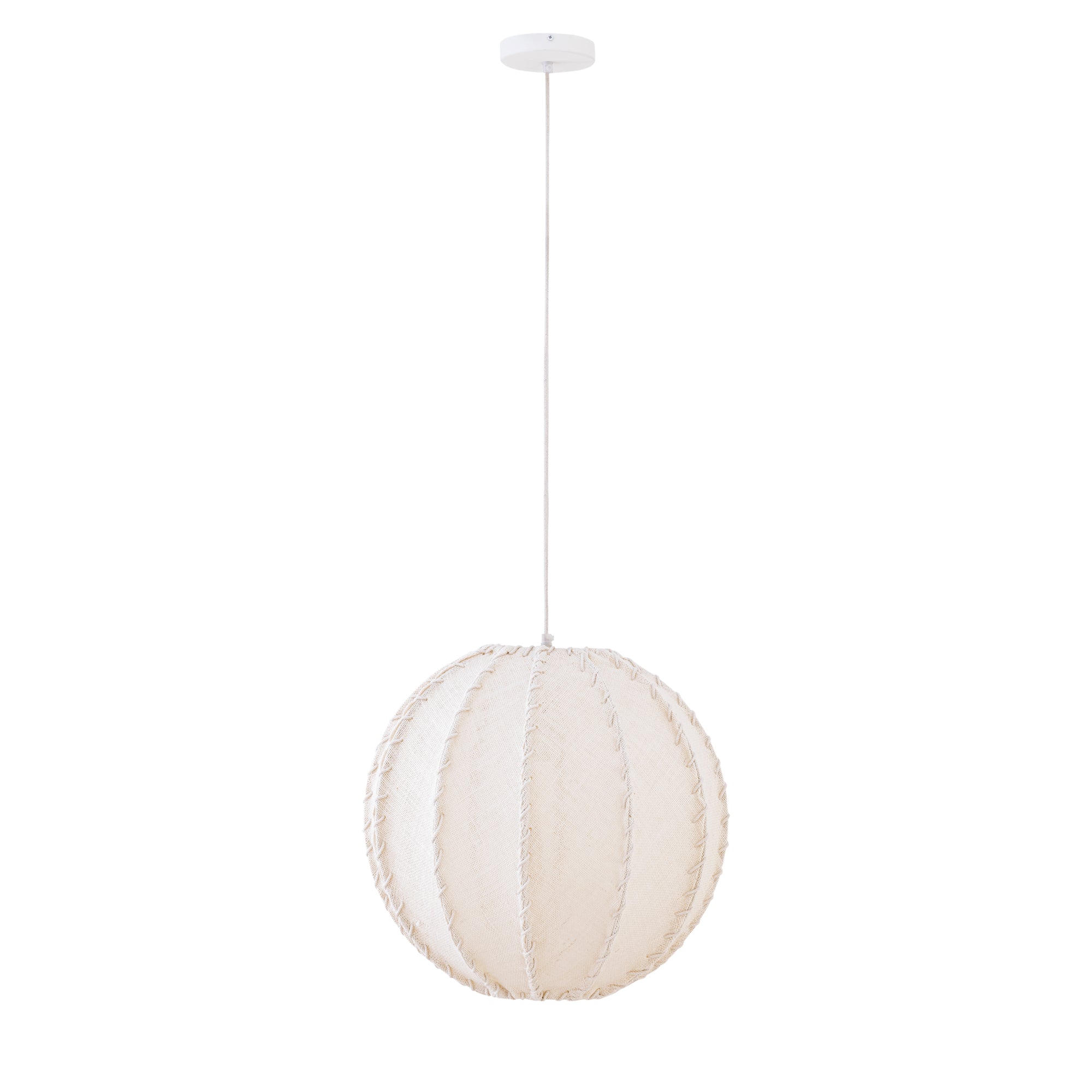 Hanglamp Myka Creme Jute Hanging Bolvorm Small PTMD