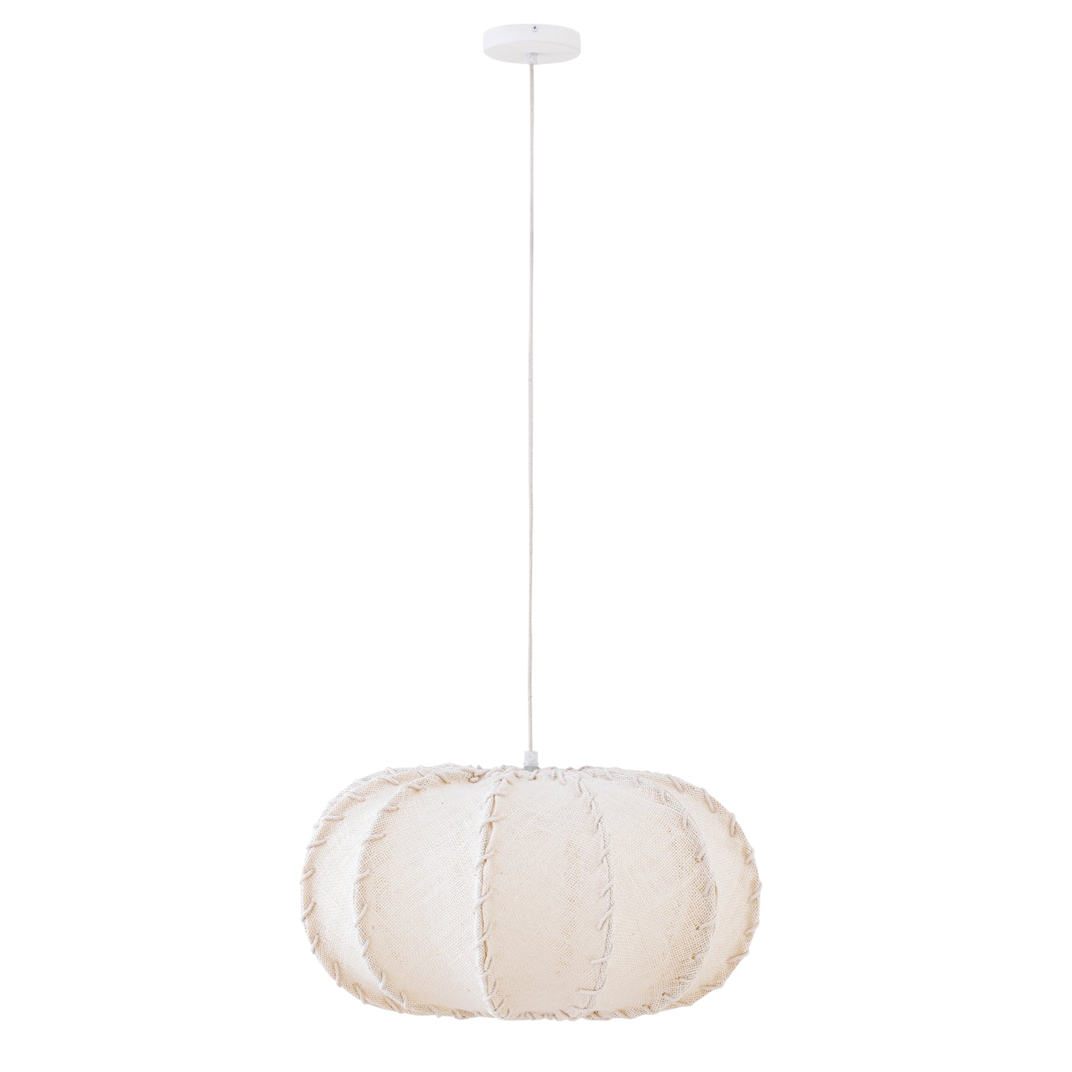 Hanglamp Myka Creme Jute Plat Rond Small PTMD