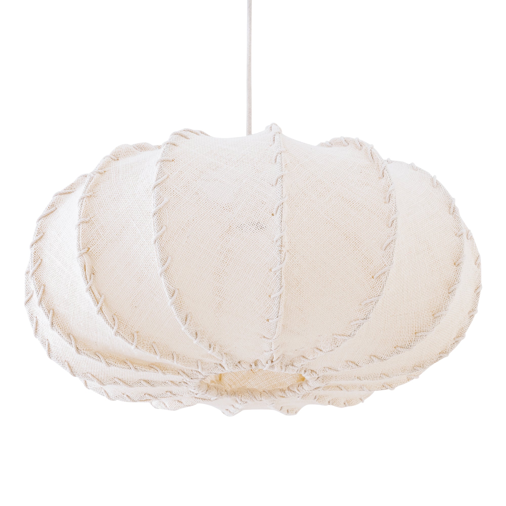 Hanglamp Myka Creme Jute Plat Rond Large PTMD