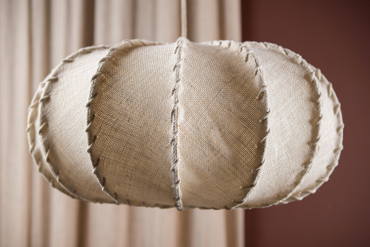 Hanglamp Myka Creme Jute Plat Rond Large PTMD