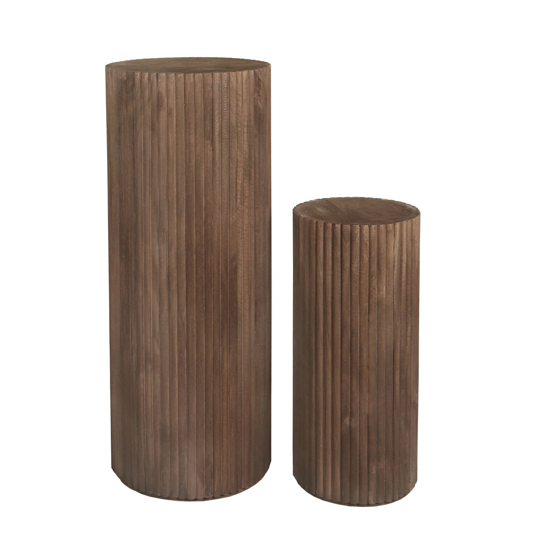 Jerra braunes geripptes Mangoholz-Podest-Set, 2-teilig PTMD