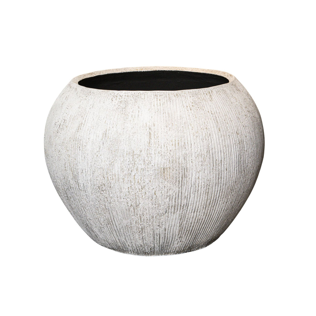 Bloempot Yolenda Crème Cement Fiber Streeppatroon Groot PTMD