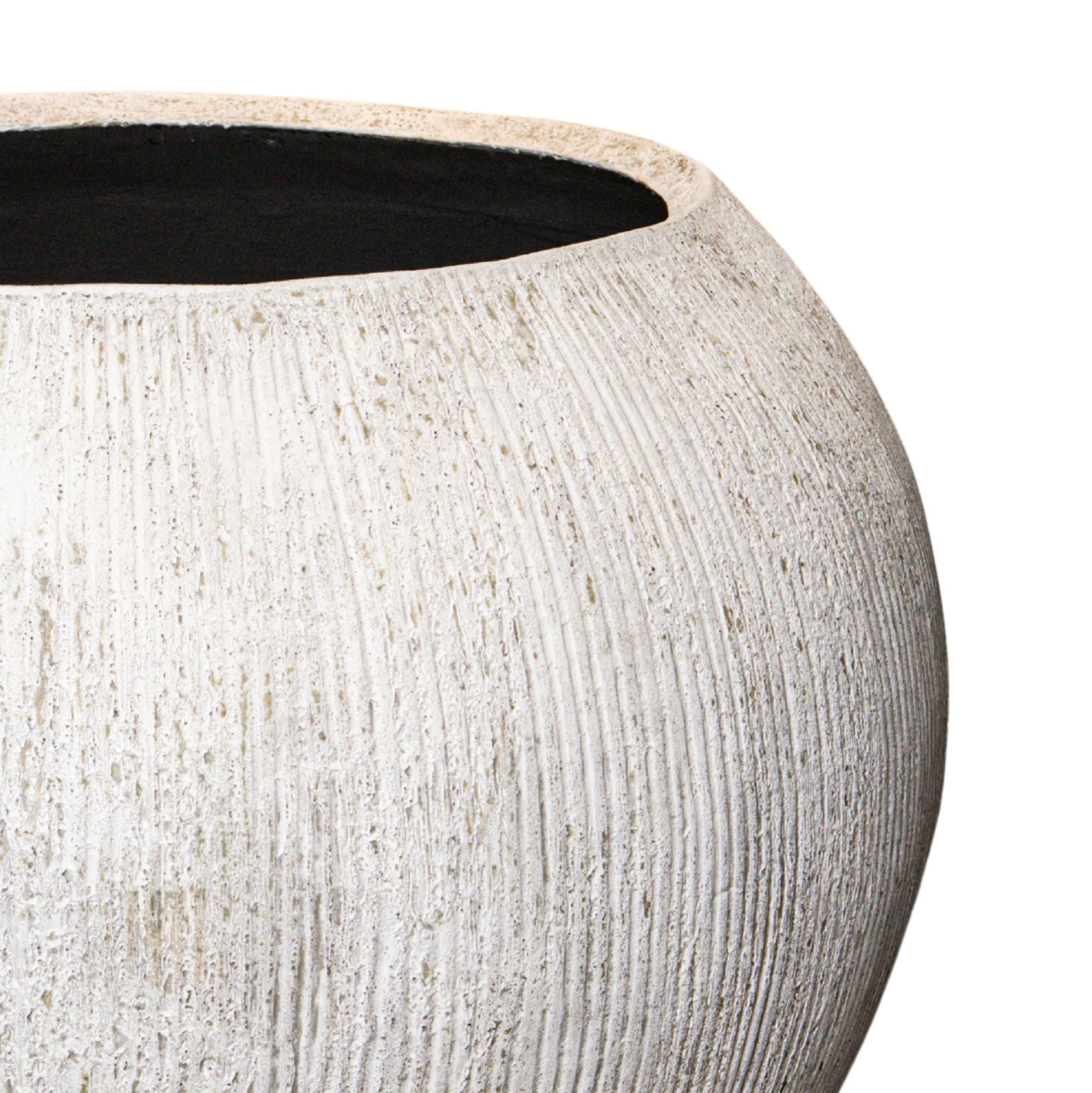 Yolenda Cream Cement Fiber Big Pot Stripe Pattern PTMD