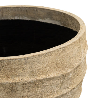 Ravi Beige cement fibre pot wavy pattern PTMD