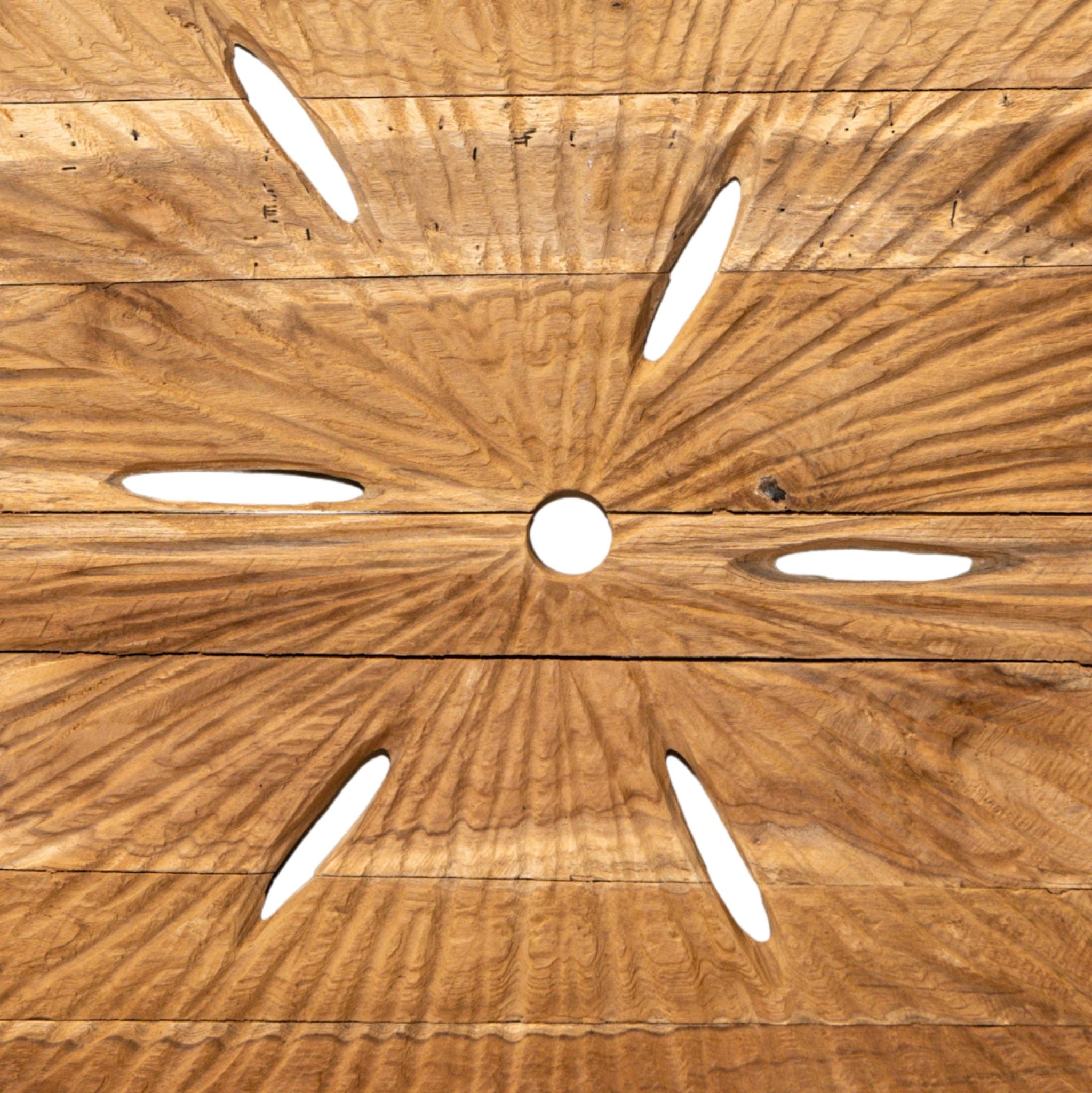 Rond Wandpaneel Roch Teakhout Rustiek Naturel Large PTMD