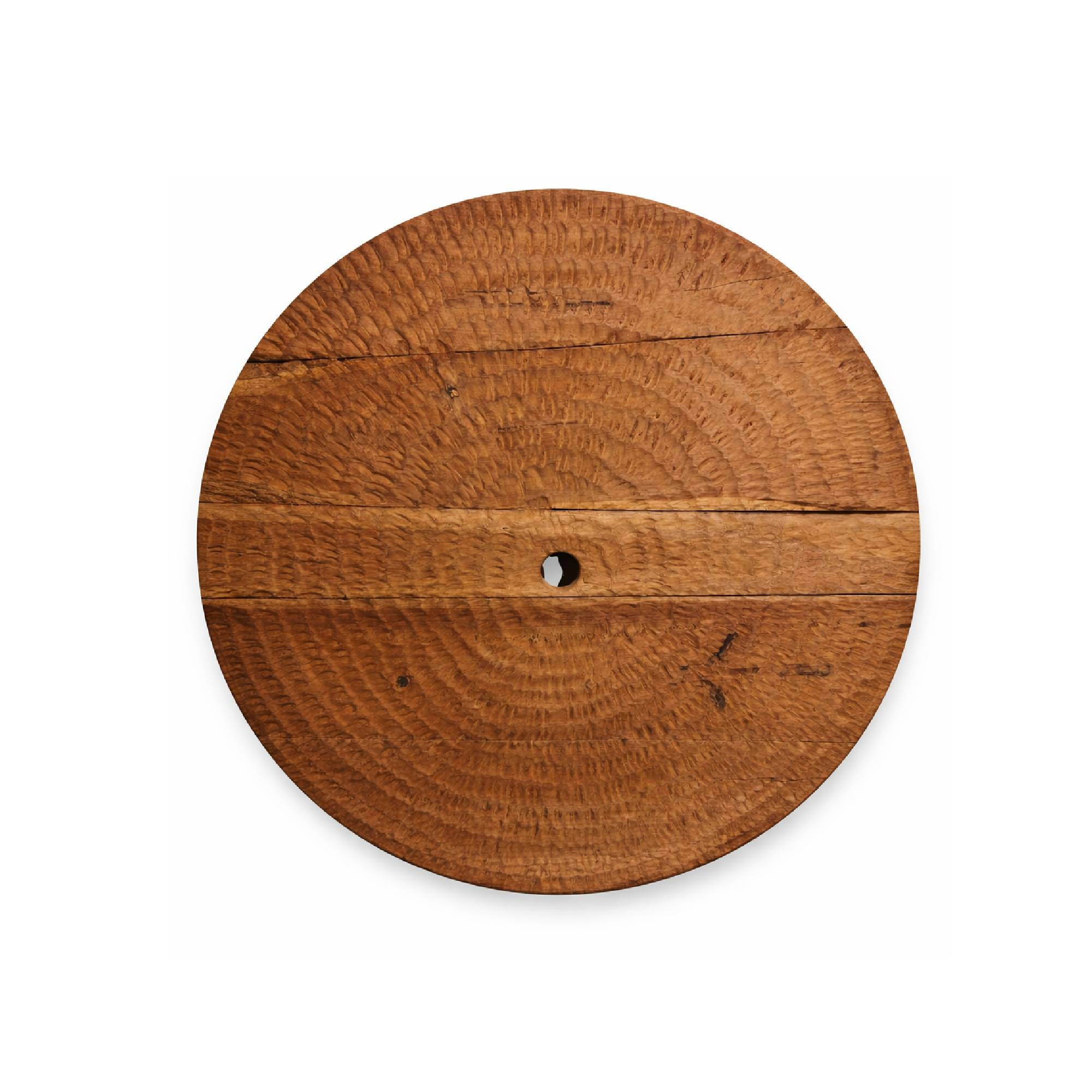 Roch Natural Teak Wood Wall Panel Rough Round L PTMD