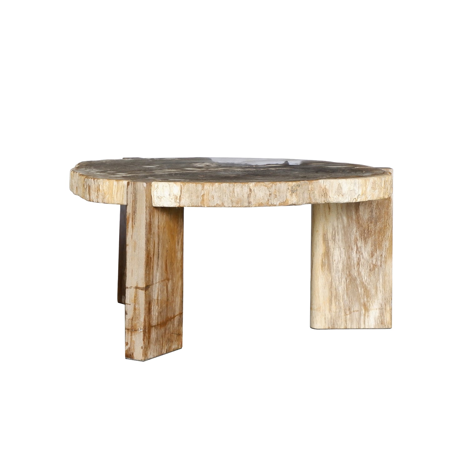 Salontafel Kayo Naturel Versteend hout 3 Poten Hoog PTMD