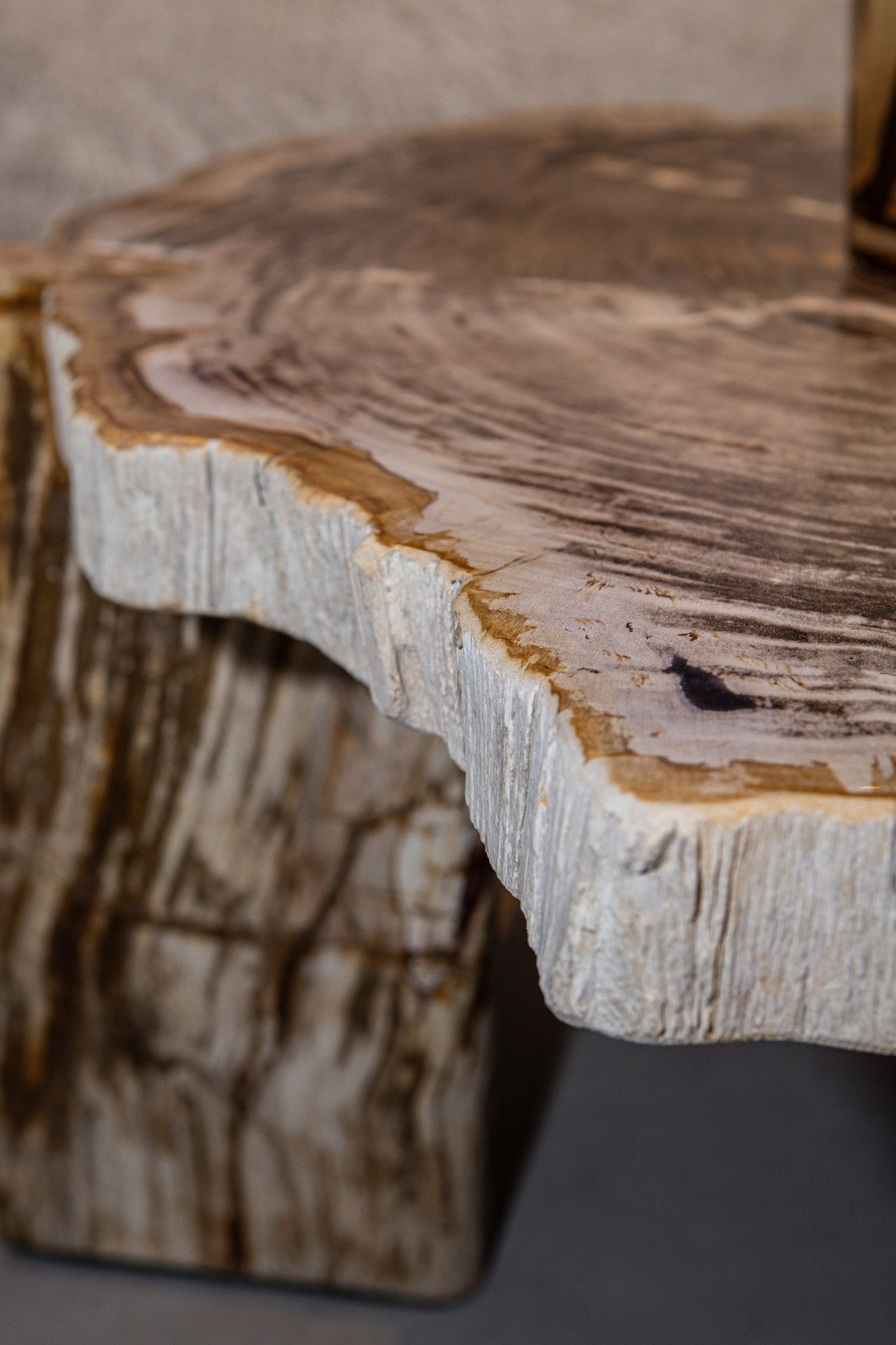 Salontafel Kayo Naturel Versteend hout 3 Poten Hoog PTMD