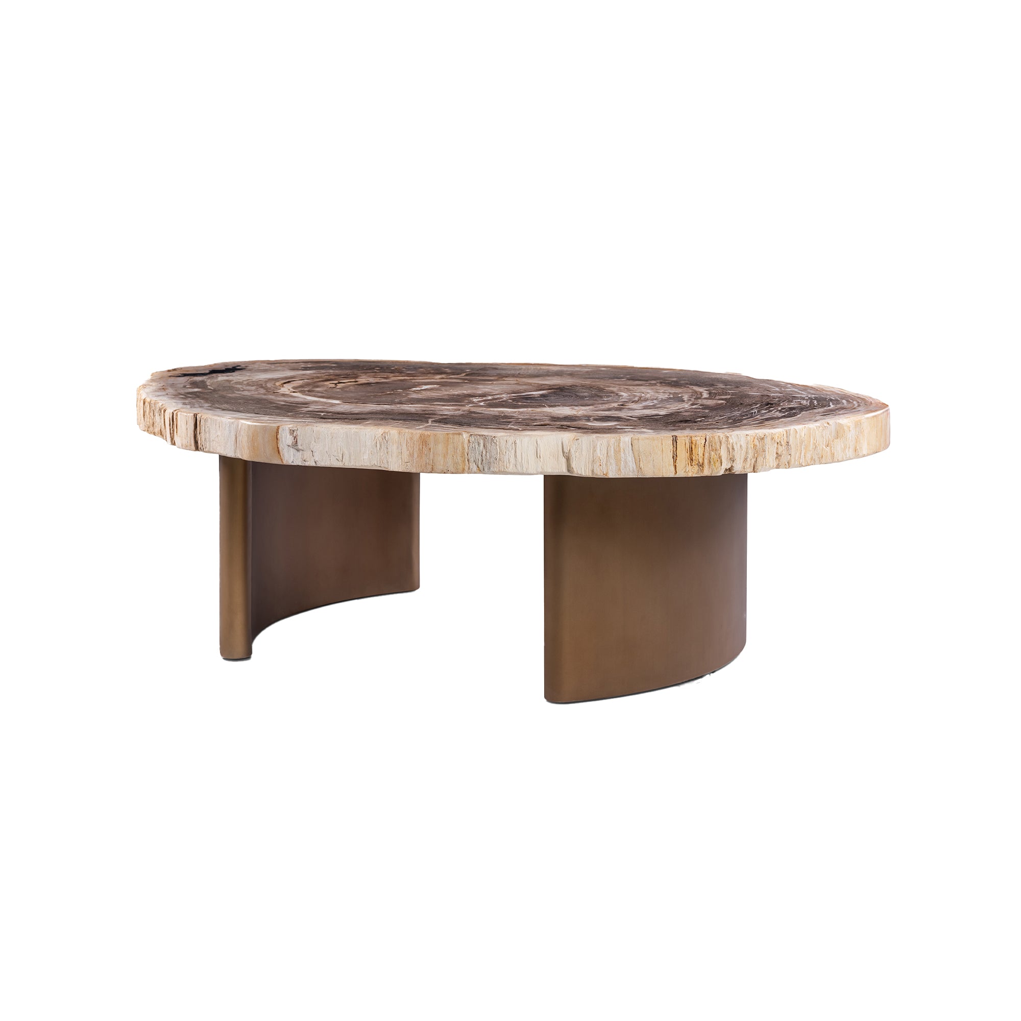 Salontafel Yoel Naturel Versteend hout Bras Base PTMD