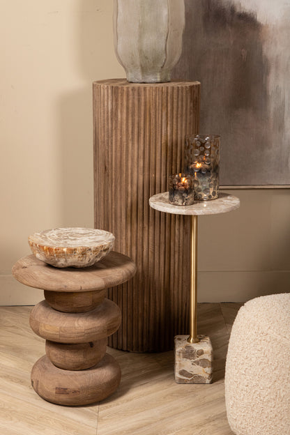 Bethe Natural Petrified Wood Half Ball Display S PTMD