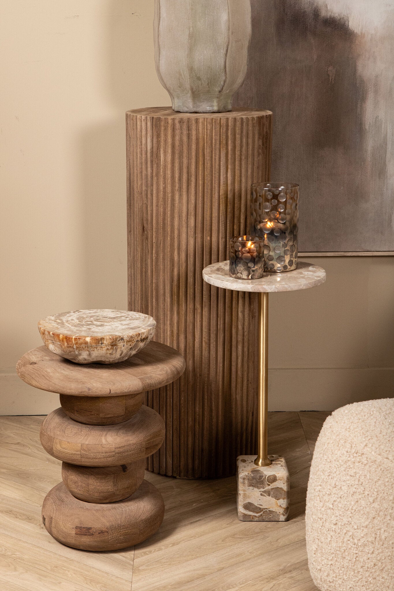 Bethe Natural Petrified Wood Half Ball Display S PTMD