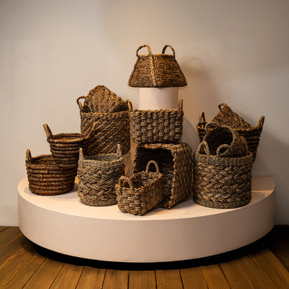 Almir Natural Seagrass Basket Set Of 3 Round PTMD