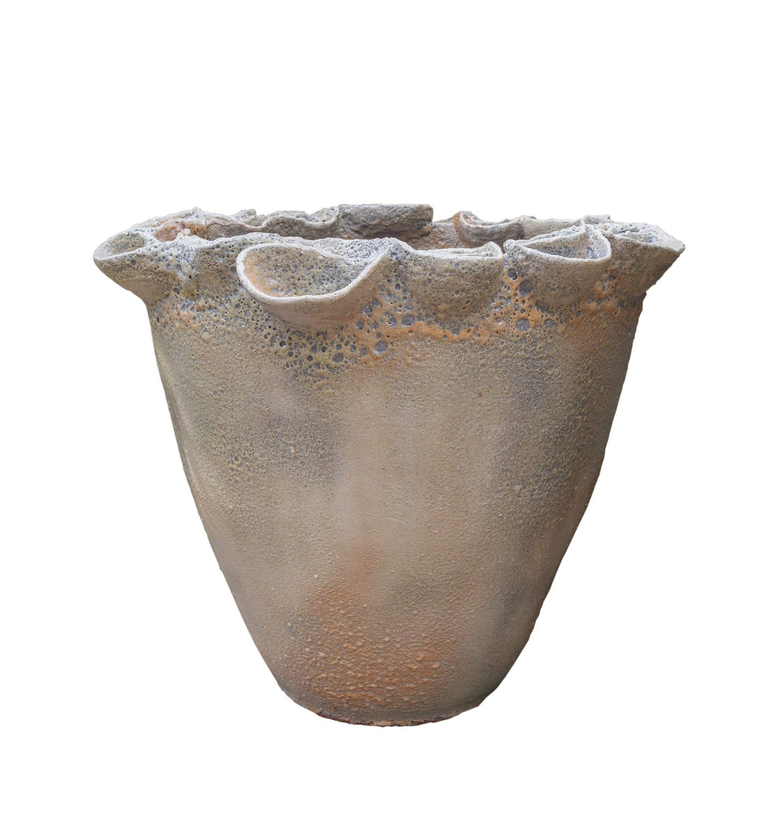 Bloempot Shanesia Beige Terracotta Bloemenreliëf PTMD