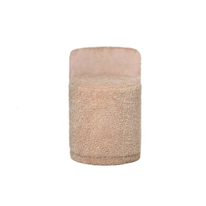 Poef Brandon Beige Stof Rond Pouf Met Rugleuning PTMD