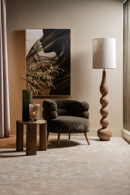 Nelly Dark Brown Fabric Fur Fauteuil PTMD