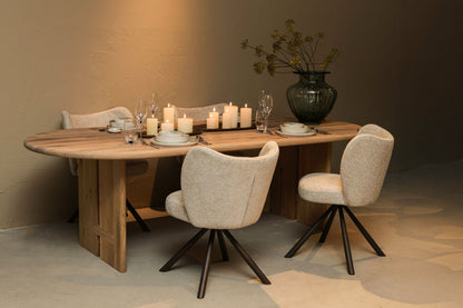 Pebble dining chair Legacy 15 beige Set van 2 PTMD