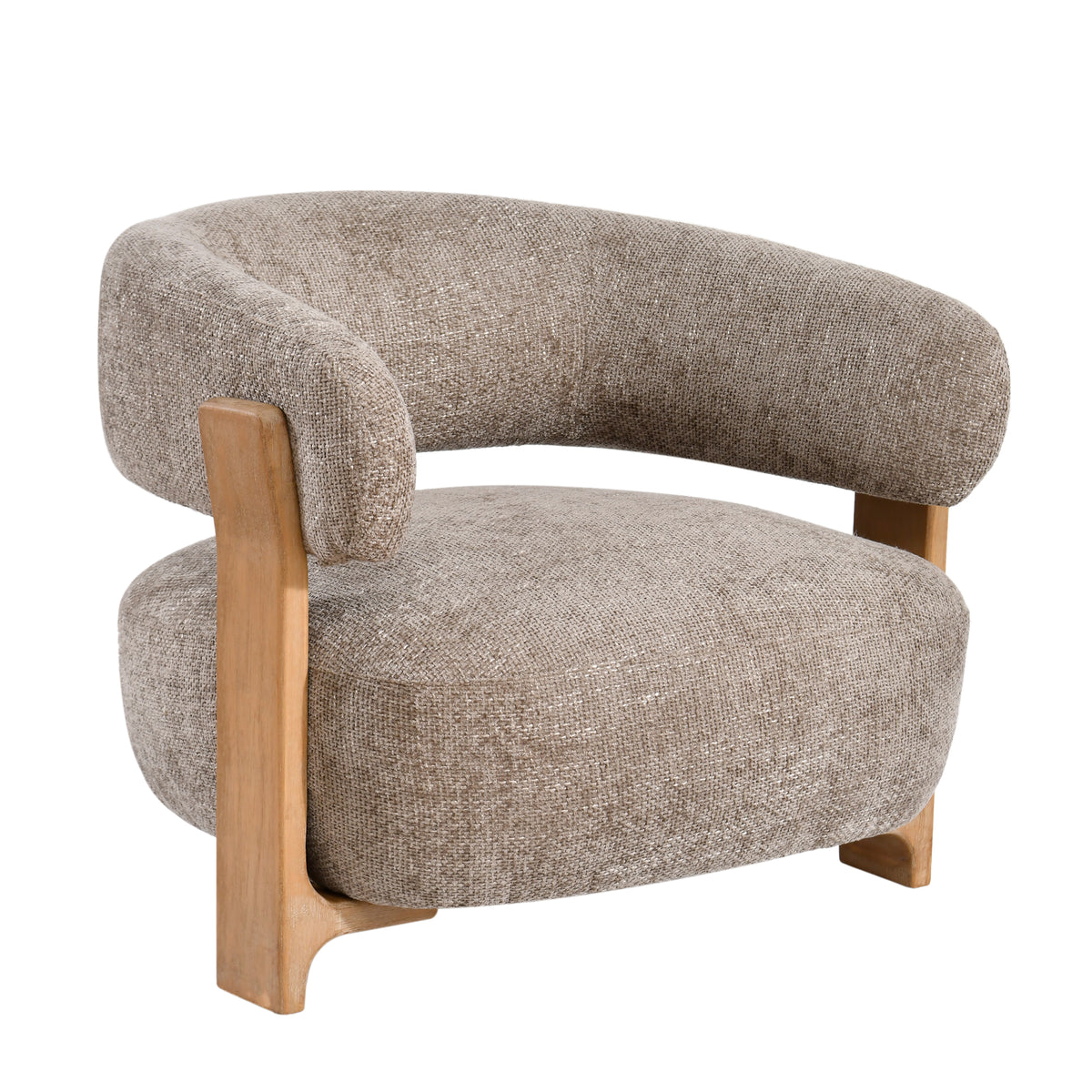 Mire Taupe Sessel Legacy 3 Mink Gummibaumholz PTMD