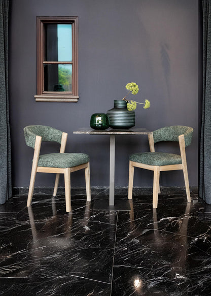 Eetkamerstoel Kael Groen Legacy 10 Olive Rubberhout Set van 2 PTMD
