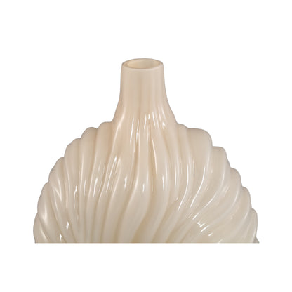 Vaas Kelline Creme Rond Geribbelde Glas Hoog PTMD