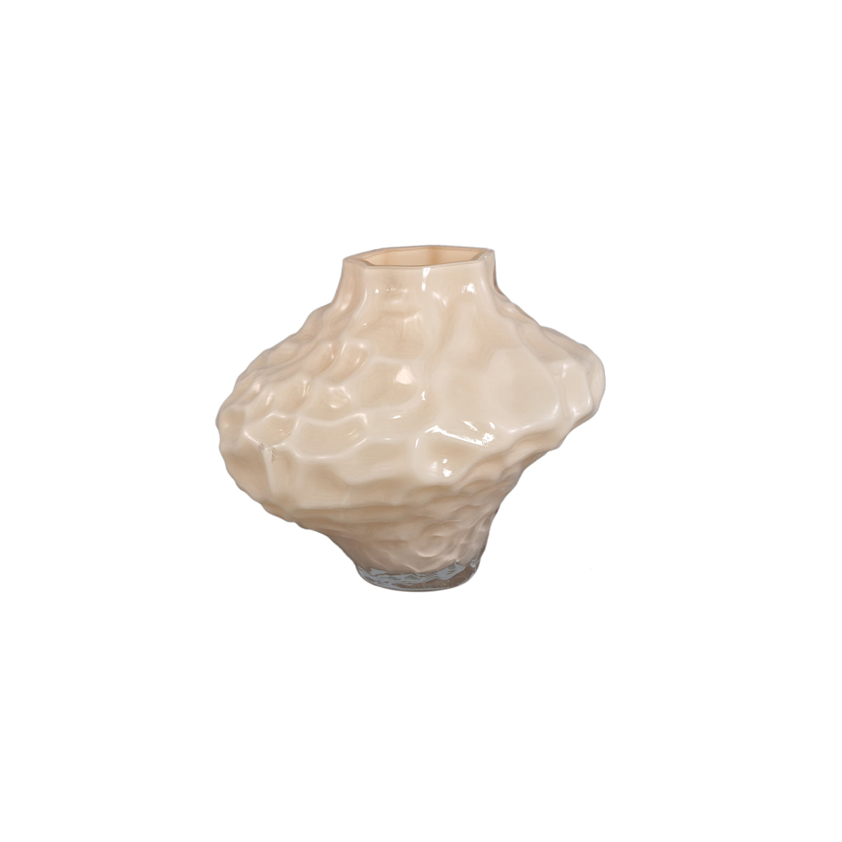 Vaas Moises Creme Onregelmatig Glas Small PTMD