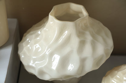 Vaas Moises Creme Onregelmatig Glas Small PTMD