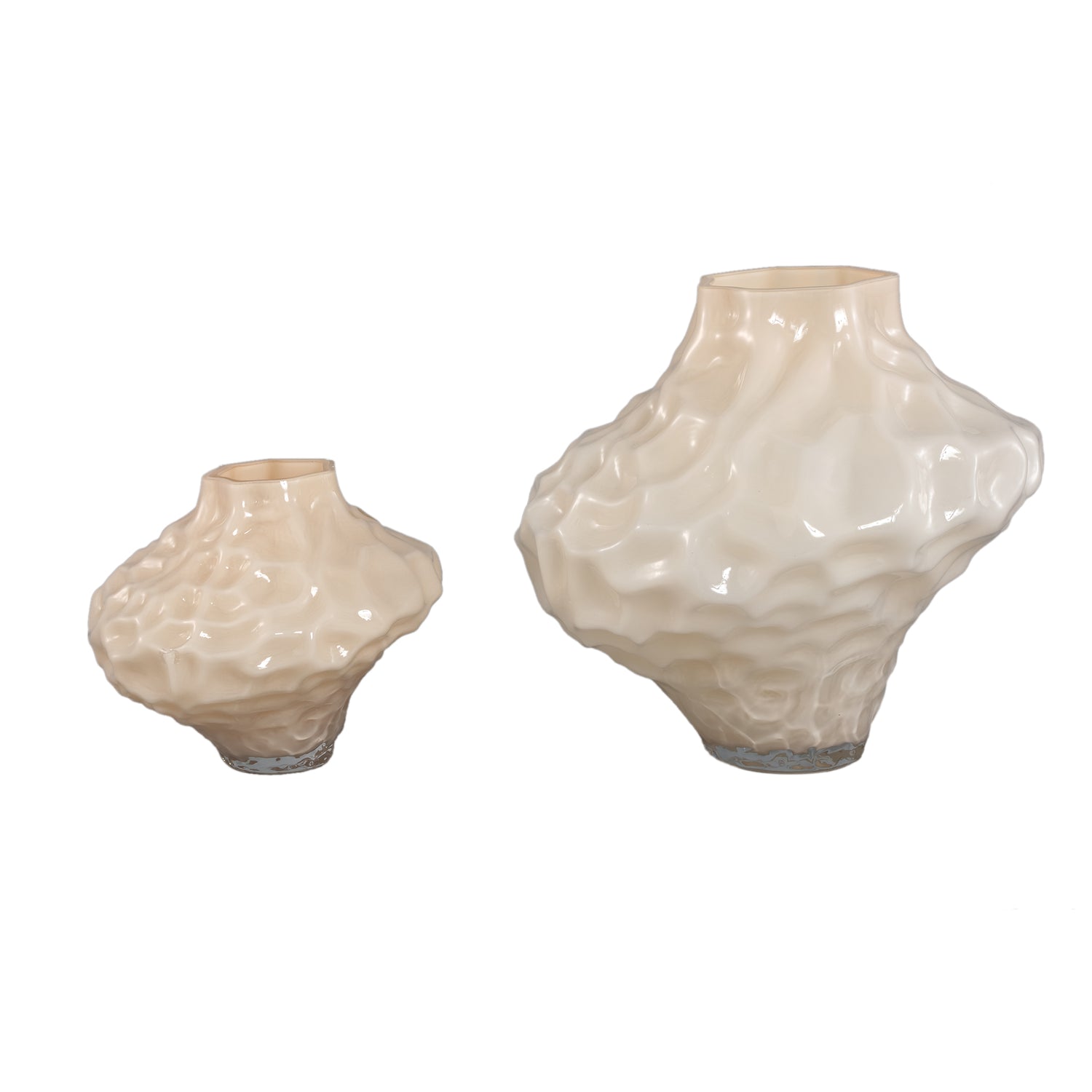 Vaas Moises Creme Onregelmatig Glas Small PTMD