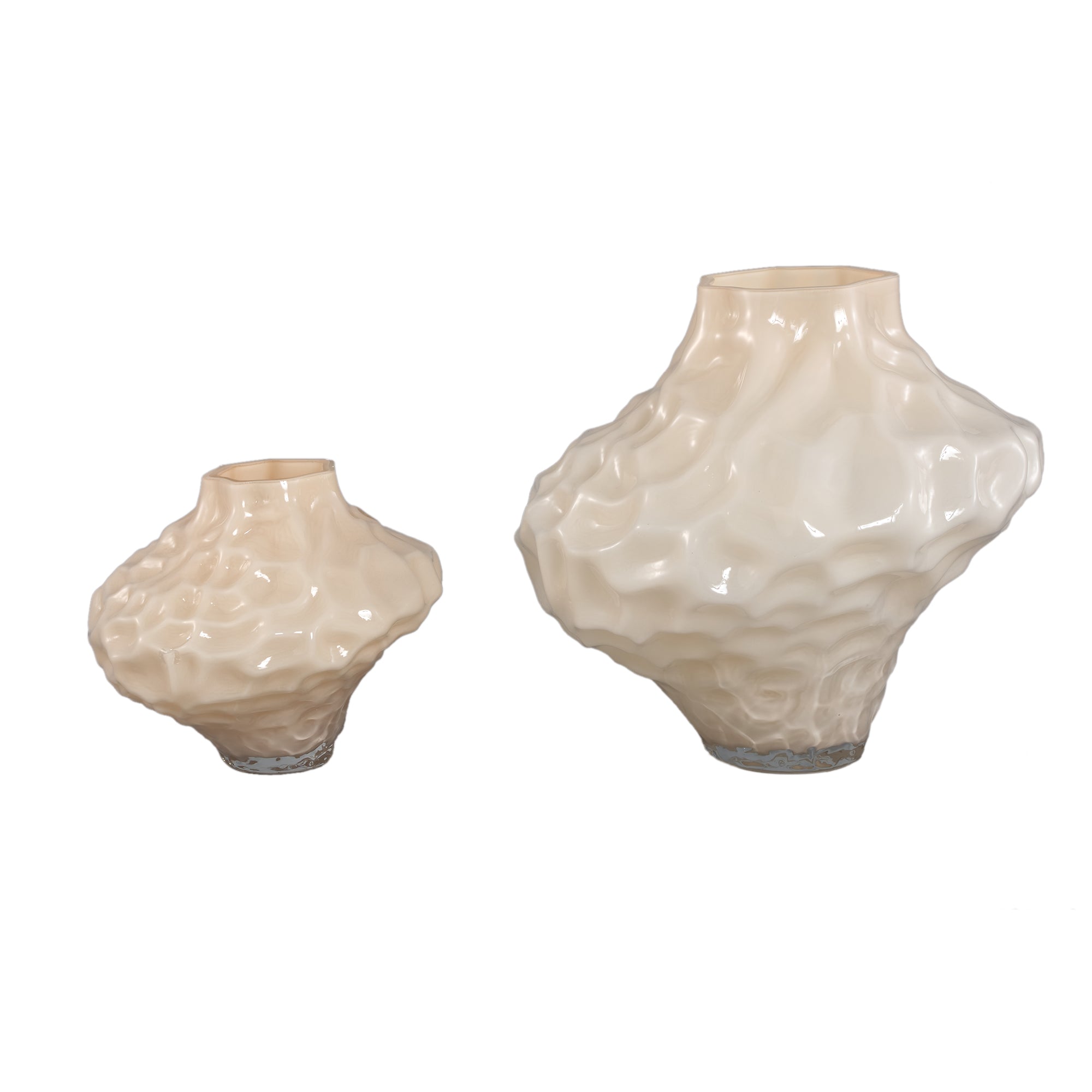 Vaas Moises Creme Onregelmatig Glas Small PTMD