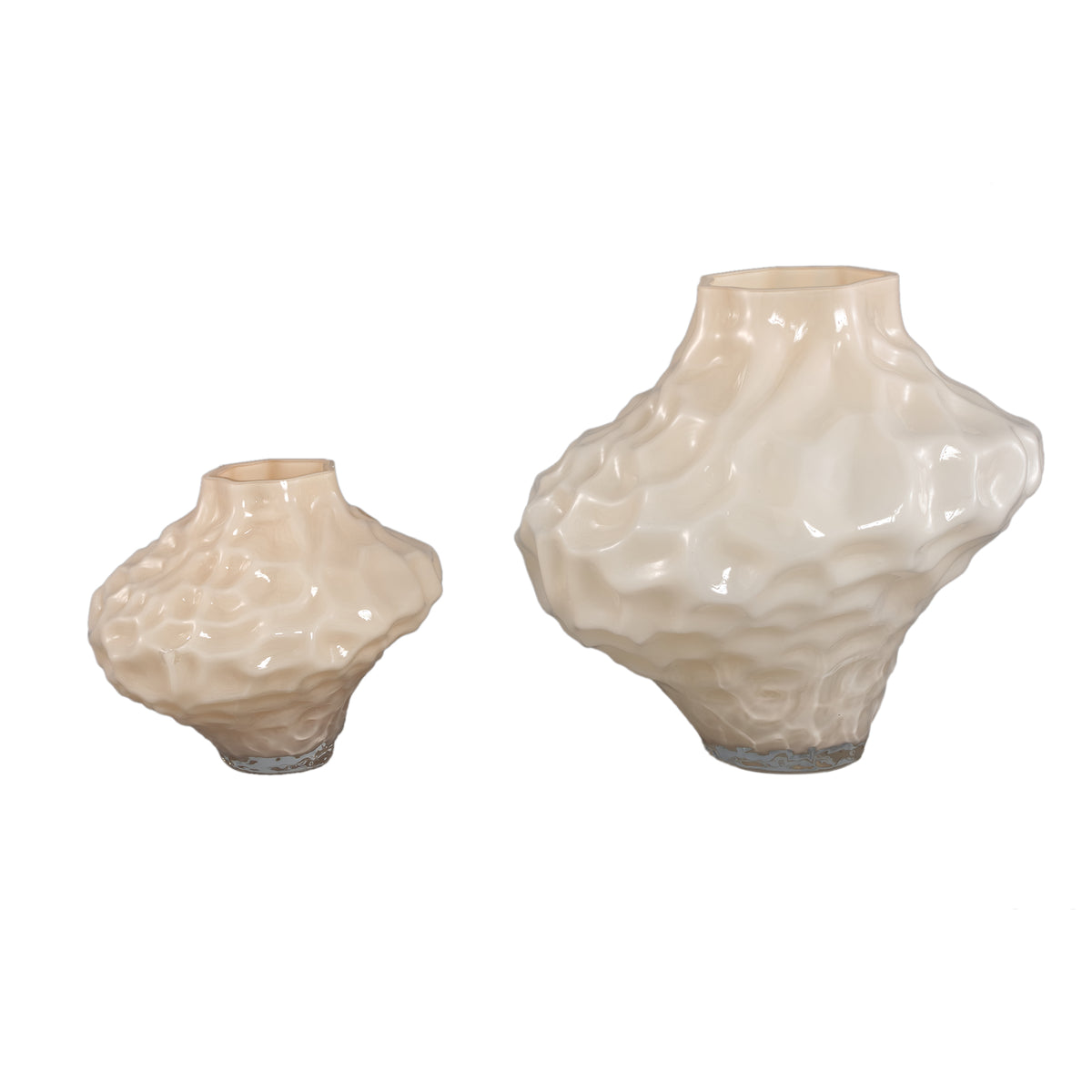 Vaas Moises Creme Onregelmatig Glas Small PTMD