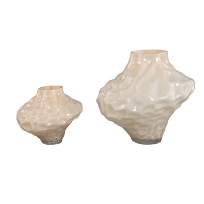 Vaas Moises Creme Onregelmatig Glas Small PTMD