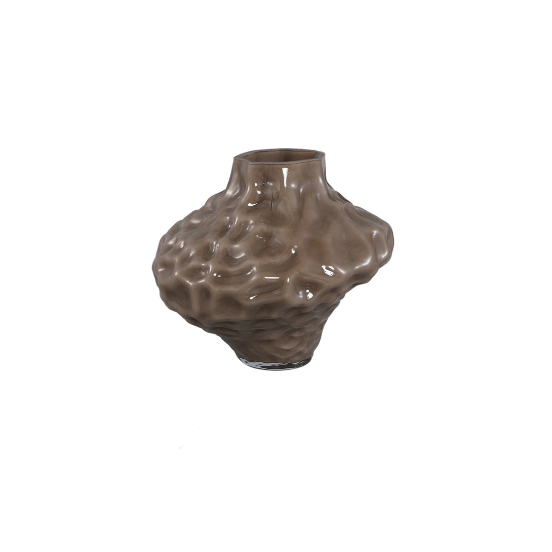Vaas Moises Taupe Onregelmatig Glas Small PTMD