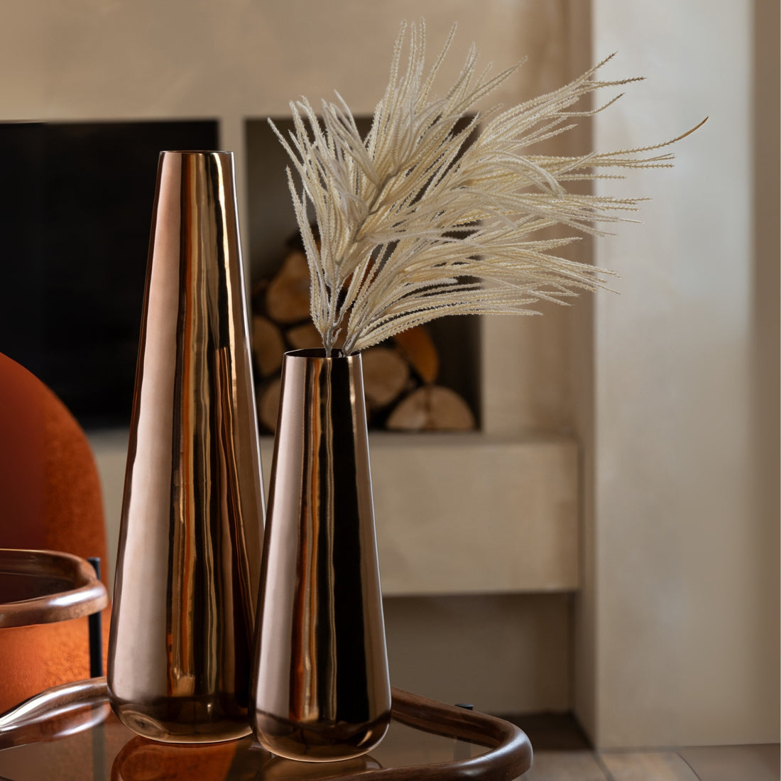 Elegante Vase Rose Gold J-Line Satz von 2