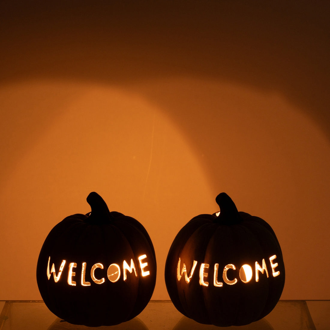 Kürbis-Kerzenhalter Halloween XL 2er-Set J-Line