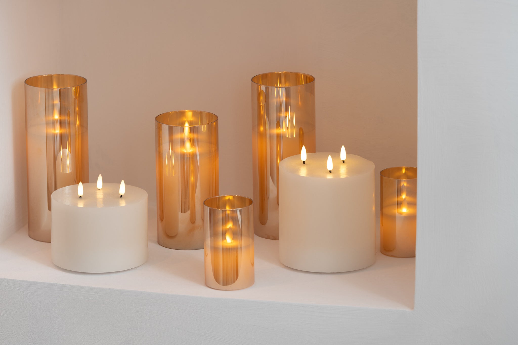 Ledlamp Blinkend Glas Goud Small