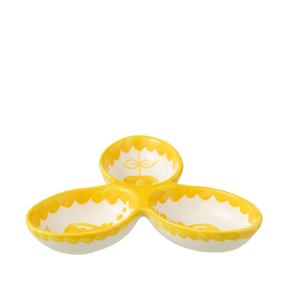 Apero Bakjes Granada Motief Geel/Wit Keramiek J-Line