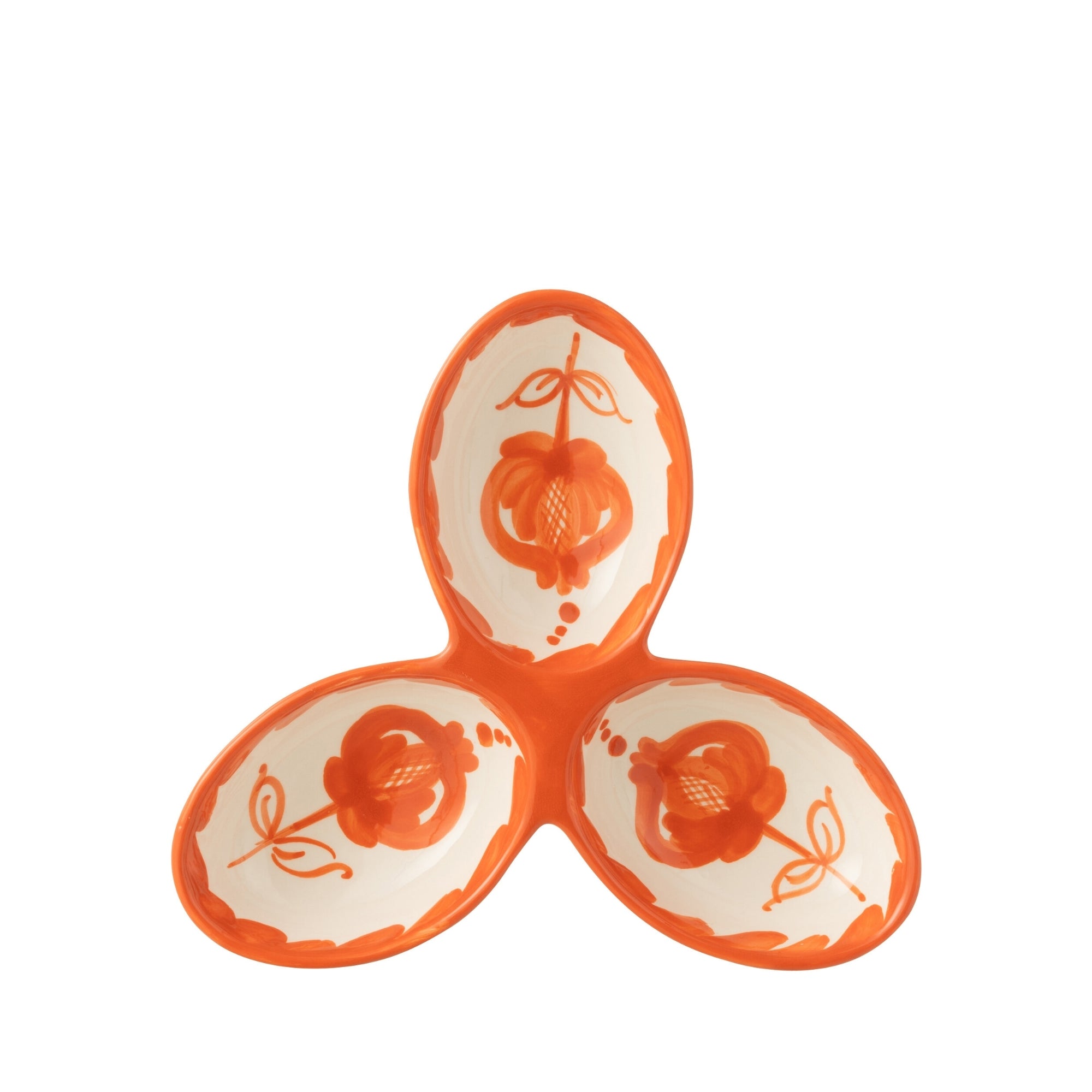 Apero Bakjes Granada Motief Oranje/Wit Keramiek J-Line