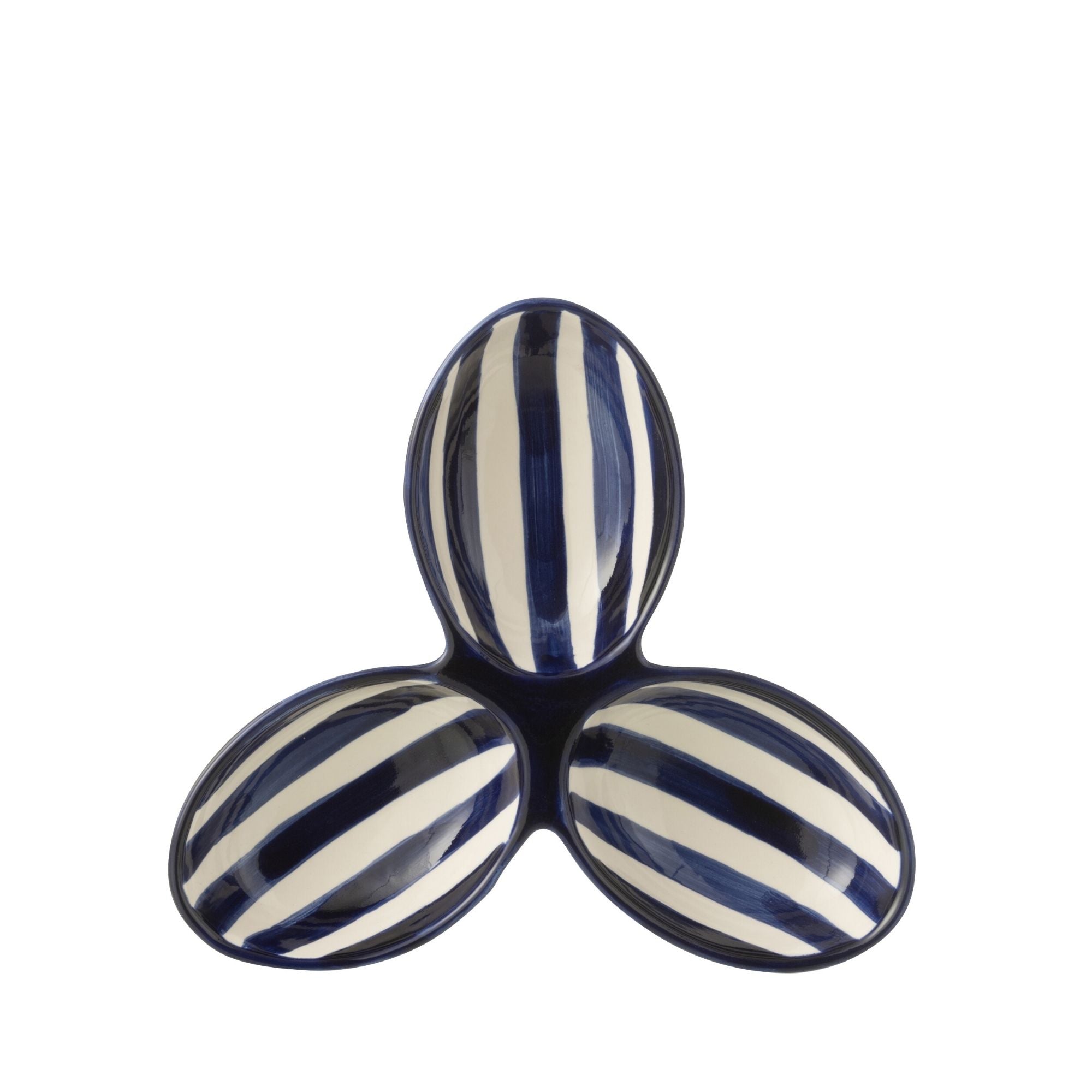 Apero Bakjes Granada Strepen Cobalt Blauw/Wit Keramiek J-Line