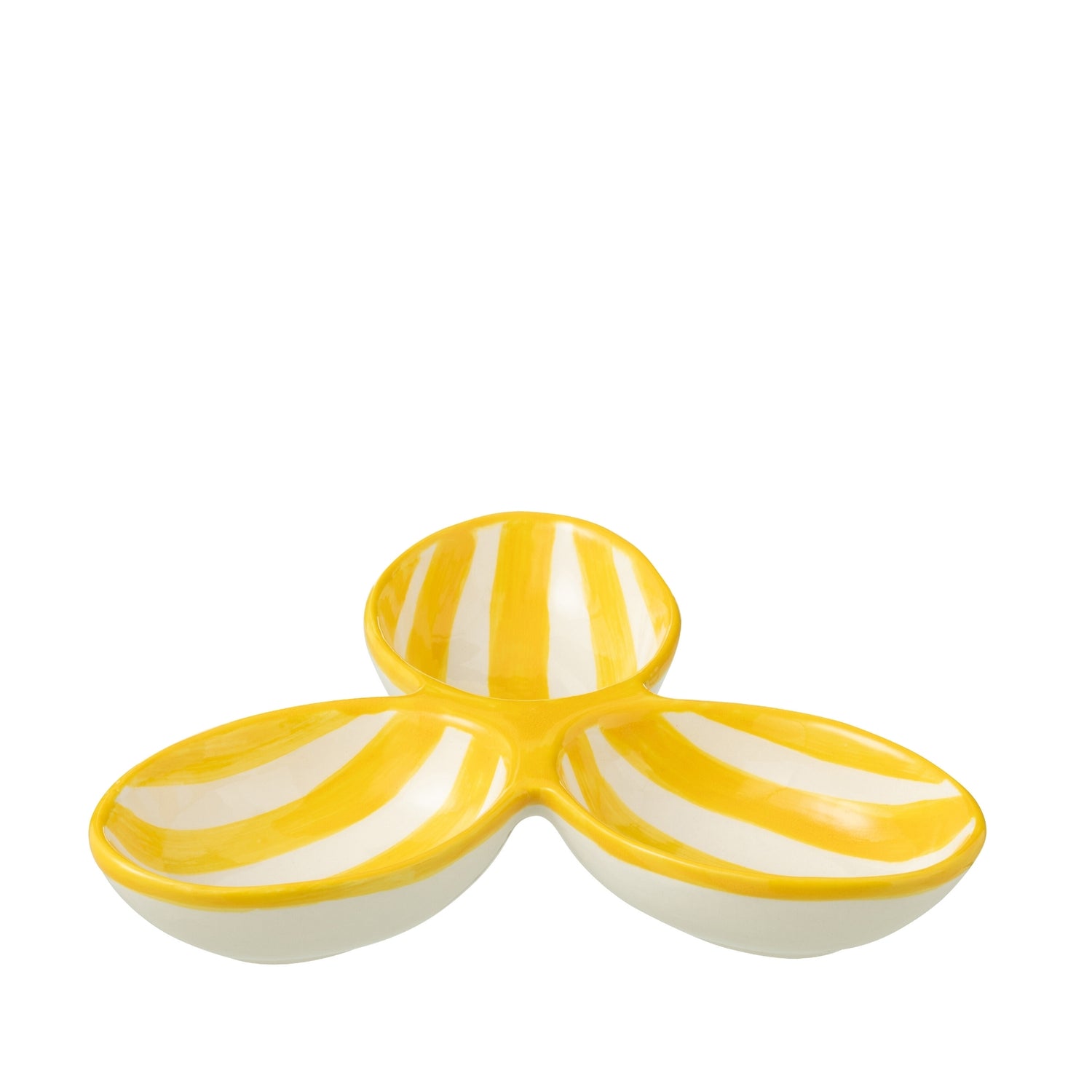 Apero Bakjes Granada Strepen Geel/Wit Keramiek J-Line