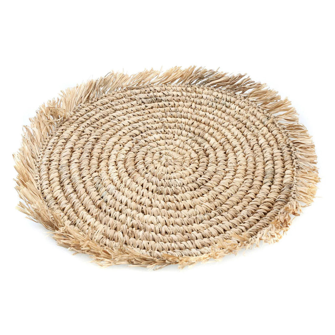 De Fringe Raffia Placemat Rond - Naturel Bazar Bizar