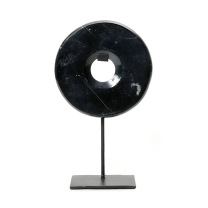 De Marmeren Disc Op Stand Zwart Medium Bazar Bizar