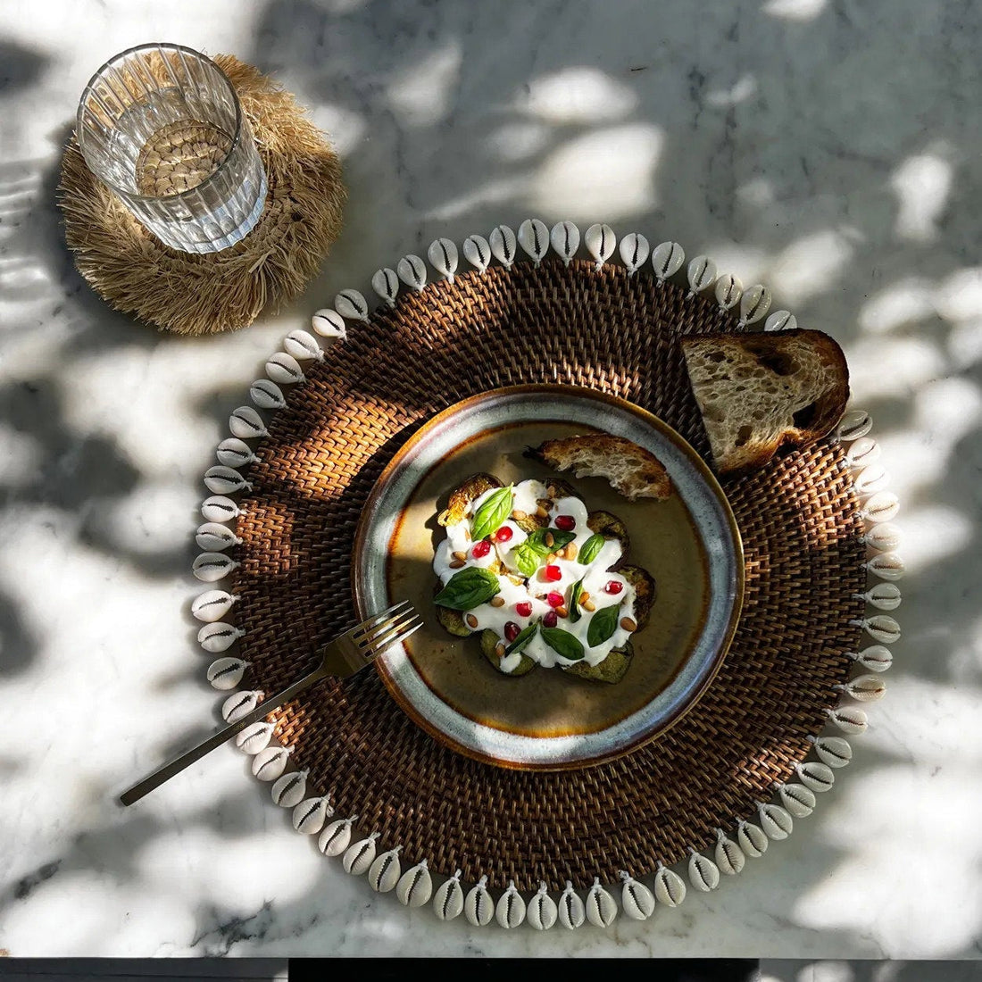 De Colonial Shell Placemat Naturel Bruin Bazar Bizar